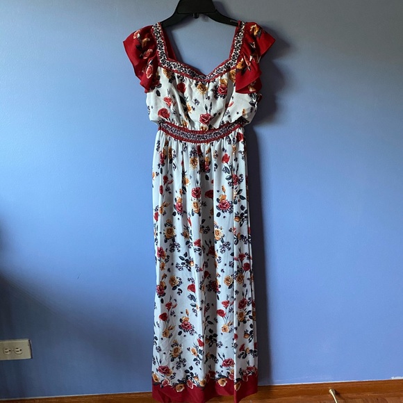 Max Studio Floral Flutter-Sleeve Georgette Dress - Picture 6 of 7